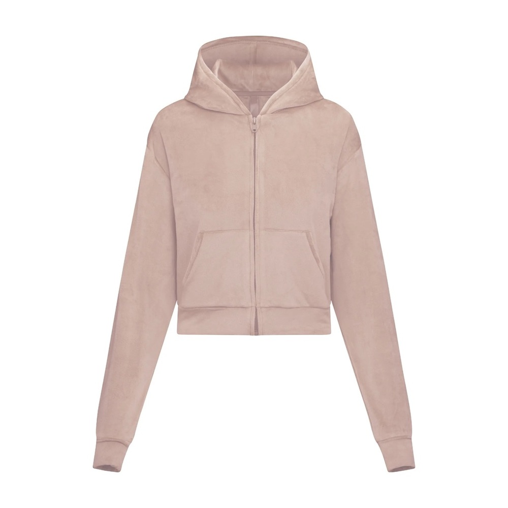 Unopened SKIMS Velour hoodie in shade dusk, size L.